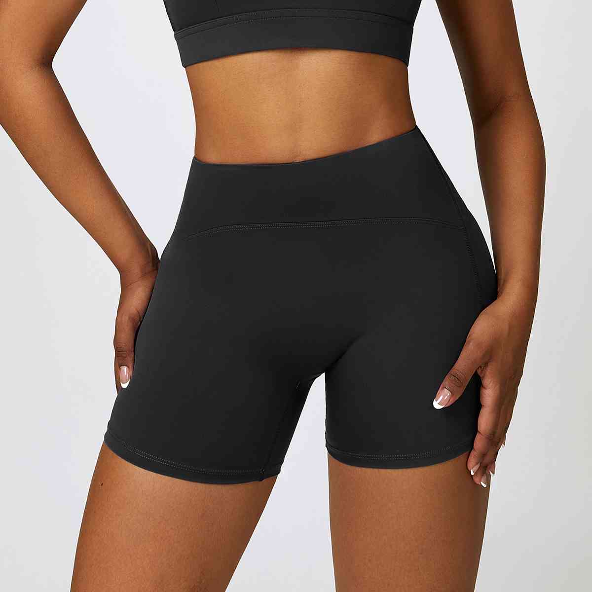 Wide Waistband Slim Fit Sports Shorts Shapelust