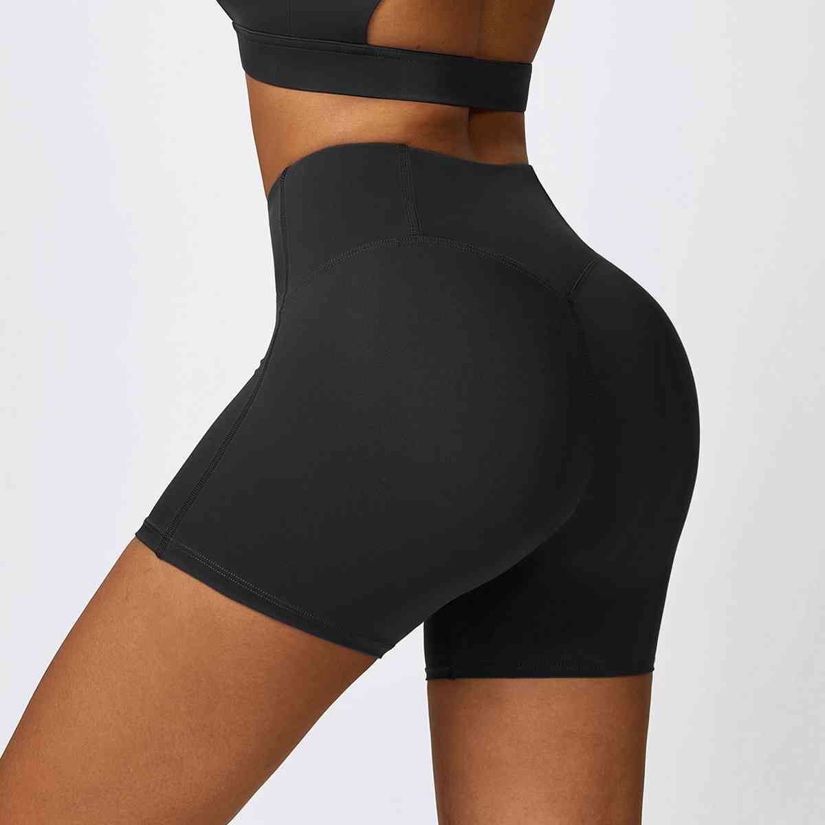 Wide Waistband Slim Fit Sports Shorts Shapelust