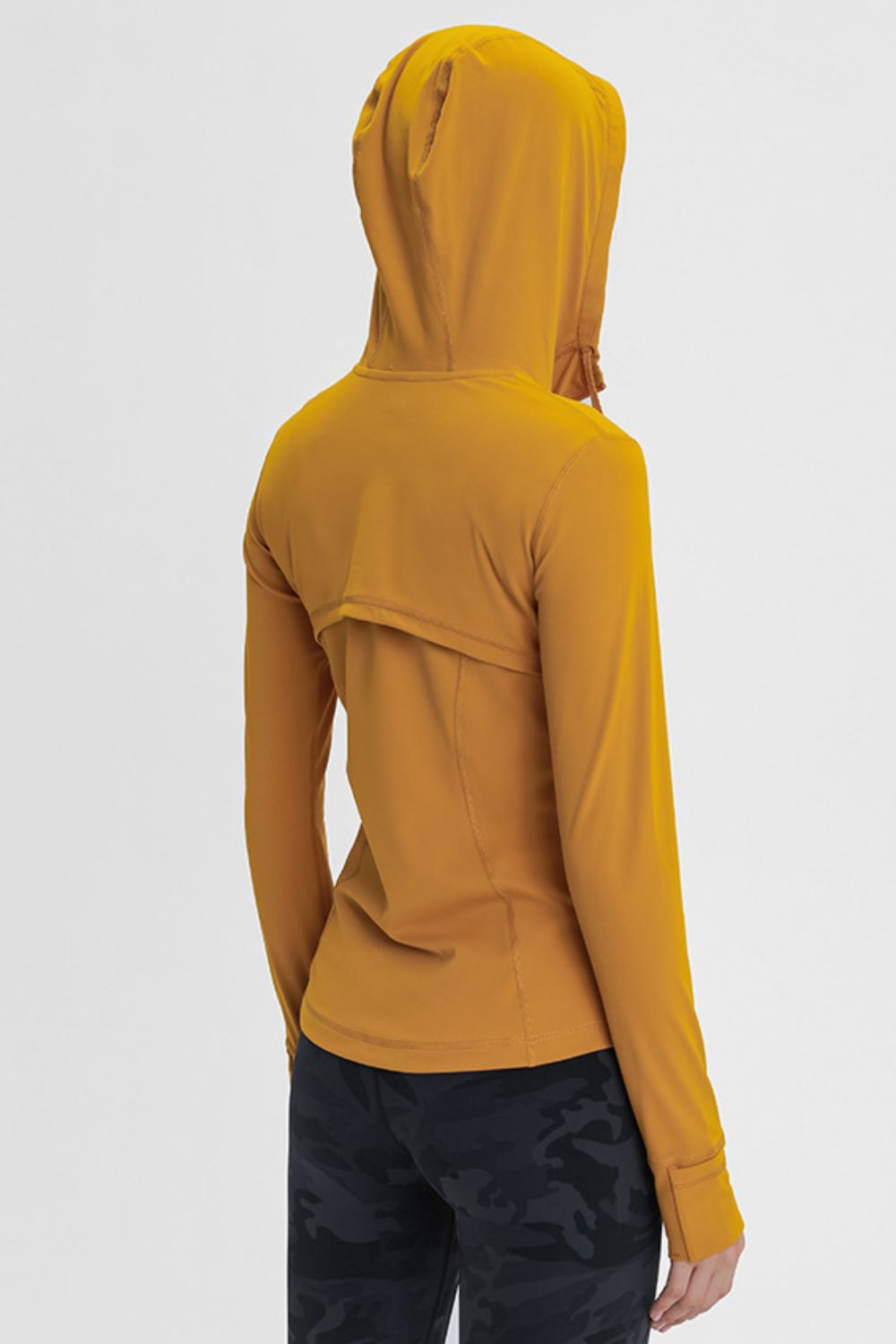 Zip Up Drawstring Detail Hooded Sports Jacket Shapelust