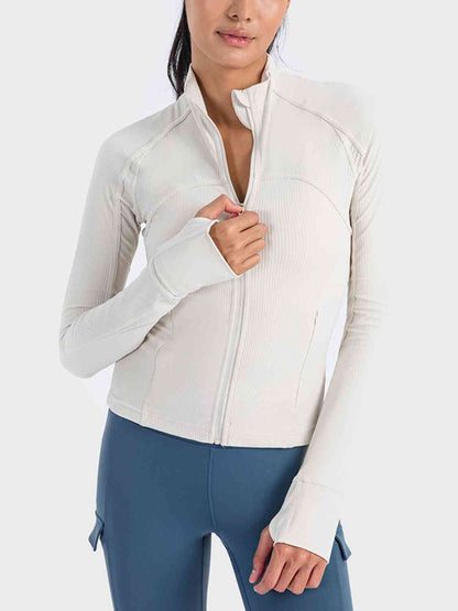 Zip-Up Long Sleeve Sports Jacket Shapelust