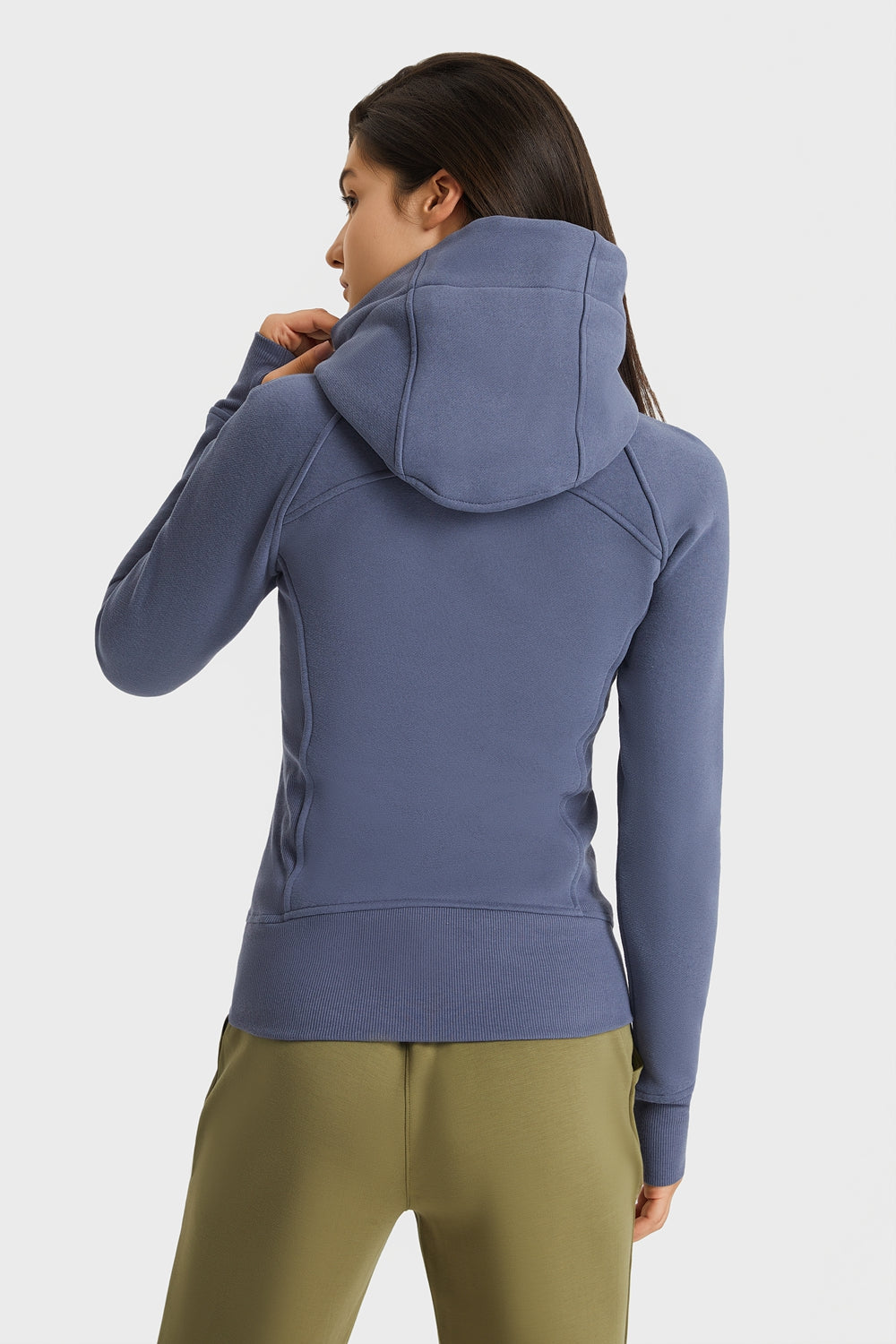 Zip Up Seam Detail Hooded Sports Jacket Shapelust